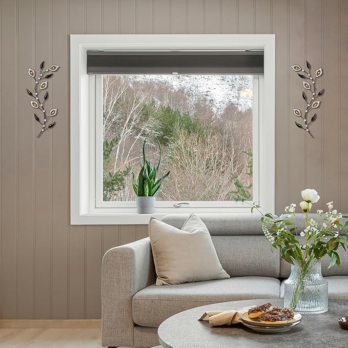 sxnzequnze 2 Pcs Metal Leaf Wall Art Crystal Bling Decorations Silver Leaves 3D Iron Handmade Home Decor Hanging Minimalist Accents Modern Set for Living Room Bathroom Bedroom Dining Room Hallway