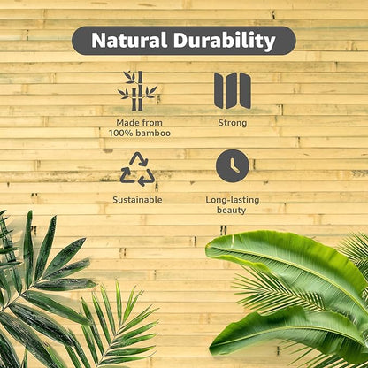 Art3d Natural Bamboo Wall Panel for Interior Wall Decor, Renewable Pole Wrap Wainscoting Paneling for Wall Ceiling Furniture Cabinet Office, 12 x 96 Inch, 2-Pack - Natural