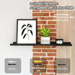 Long Floating Shelves for Wall Decor, Long Wall Mounted Storage Shelf for Bedroom, Living Room, Bathroom, Kitchen, Nursery, Display Picture Ledge Shelf with Lip Set of 2-36 Inches, Black