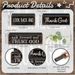 4 Pcs Christian Table Decor Inspirational Gifts for Women Look Back and Thank God Look Forward and Trust God Wooden Block Signs Farmhouse Christian Centerpiece for Mother's Day Home Office