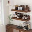 30 Inch Floating Shelves | 12 Inch Deep Brown Floating Shelves Set of 2 | 30
