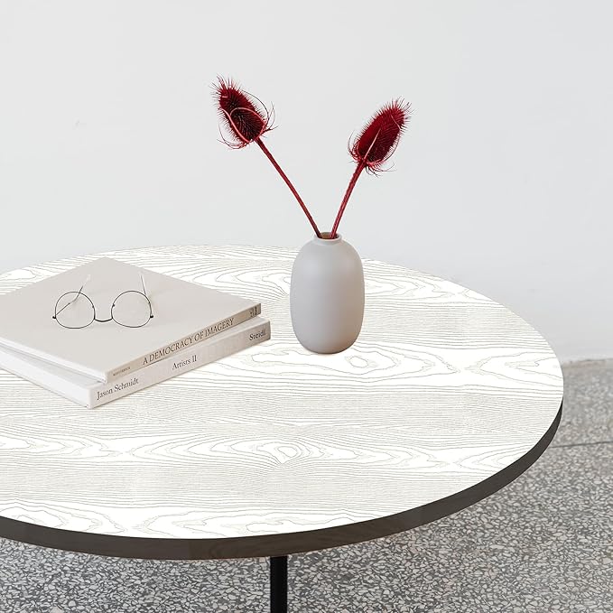 Yun-aeon Light White and Silver Wood Contact Paper 17.3