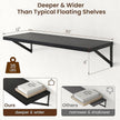 Axeman Deep Floating Shelves - 30 Inch Black Floating Shelves Set of 2-12 Inch Deep Wood Wall Shelves for Living Room Bathroom Kitchen