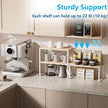 Golener Countertop Organizer Corner Shelf, 2-Tier Adjustable Stackable Corner Shelves for Kitchen, Spice Rack, Coffee Bar, Over Sink, Bathroom, Dresser Table, Corner Counter Shelf Stand, Natural Beige