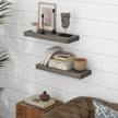Marsmiles Wood Floating Shelves for Wall - 24 Inch Grey Wood Floating Shelves Set of 2-24 Inch Wide x 7.7 Inch Deep x 1.6 Inch Thick Rustic Wooden Shelves for Room Wall