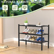 3 Tier Bamboo Shoe Rack for Closet Free Standing Wood Shoe Shelf Storage Organizer for Entryway Small Space Stackable 27