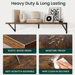 Floating Shelves, 8 Inch Deep Rustic Wood Wall Storage, 16W x 8D Wall Shelves Set of 2, Heavy Duty Metal Brackets, Industrial Book Shelf for Living Room, Kitchen, Bathroom, Bedroom, Brown
