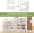 4 Tier Bamboo Shoe Rack for Closet Free Standing Wood Shoe Shelf for Entryway Small Space Stackable 27