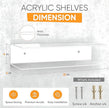 Clear Acrylic Floating Shelves - 2 Tier Wall Mounted Bathroom Organizer Set of 2 (18
