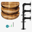 Navaris Industrial Pipe Shelf Set - 3 Small Rounded Wood Shelves with Shelf Brackets - 7.9