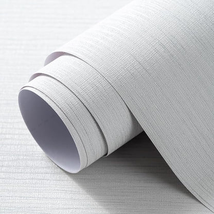 Grasscloth Textured Wallpaper White Peel and Stick 24inX393in Fabric Wall Paper Upgraded Thick Self-Adhesive Vinyl Contact Paper for Home Use