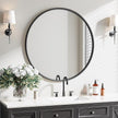 PROHOMEWARE Black Round Bathroom Mirrors, 32 inch Circle Wall Mounted Hanging Mirror for Entryway, Living Room, Hallway, Bathroom, Bedroom