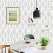 White and Silver Gray Peel and Stick Wallpaper 17.7