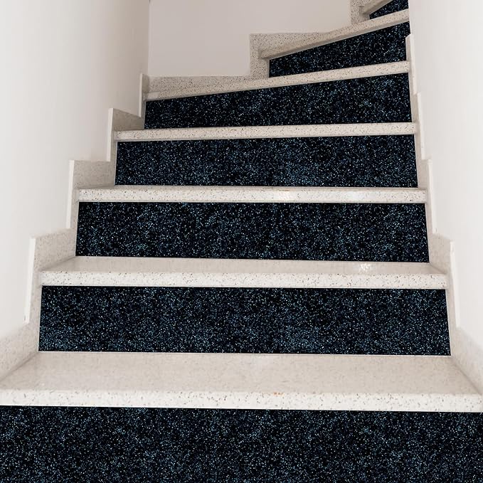 CHIHUT 15.7''x236'' Dark Blue Glitter Contact Paper for Walls Self Adhesive Black Blue Glitter Wallpaper Stick and Peel Removable Fabric Wallpaper Decorative Sparkle Wall Paper for Cabinets Dresser