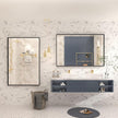 48x30 Inch Black Metal Framed Bathroom Mirror for Wall, Black Matte Rectangle Bathroom Vanity Mirror, Square Corner, Anti-Rust, Tempered Glass, Hangs Horizontally or Vertically