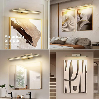 Picture Light for Wall Battery Operated, 12" Rechargeable Art Light with Remote and Timer for Painting, 3 Color Temps, Wireless Wall Light for Display, Artwork, Portrait, Gallery, Bronze