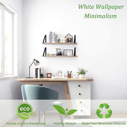 Safiyya 590.5"x17.7" White Peel and Stick Wallpaper White Contact Paper Removable Temporary Self Adhesive Decorative Wallpaper Vinyl Roll for Wall