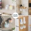NiHome 4-Pack Plastic Wall Mount Storage Caddy for RV/Camper Storage and Organization, Self Adhesive Cabinet Door Organizer for Bathroom/Kitchen, Camper Must Haves & Small Item Organization