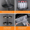 Adhesive Corner Shower Caddy with Hooks,Bathroom Shower Organizer, No Drilling Rust Proof Aluminum Shower Shelf for Inside Shower 2 Pack (Black)