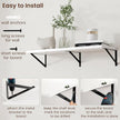 Axeman Floating Shelves for Wall White - 36 Inch Wide x 12 Inch Deep Wall Shelves Set of 2 - White Deep Wood Floating Shelves for Living Room Bedroom Laundry Room