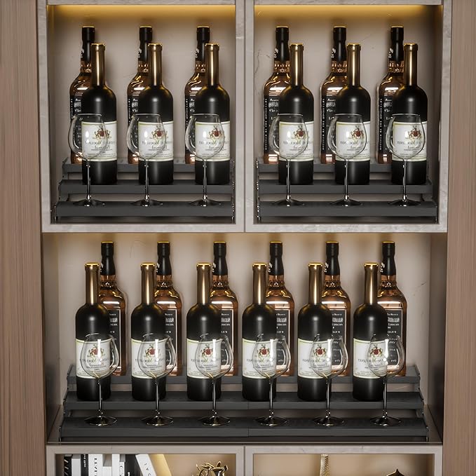 3-Tier Expandable Metal Spice Rack Organizer for Cabinet & Pantry, Adjustable 12.8-24