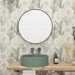 Cactus Wallpaper Peel and Stick, Beige Green Desert Succulent Botanical Contact Paper, 17.5