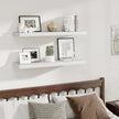 Fun Memories 12 Deep Floating Shelves, 40W x 12D Floating Shelves for Wall Set of 2, Extra Deeper Hanging Wood Shelves for Wall for Living Room Kitchen Laundry Room Kitchen Home Office - White