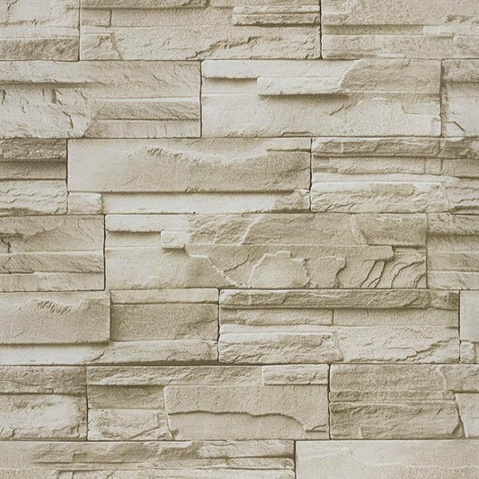 Abyssaly Stone Brick Wallpaper Peel and Stick, Brick Contact Paper for Kitchen Backsplash, Removable Self Adhesive Faux Stone Brick Wallpaper for Living Room Fireplace Accent Wall 17.71" X 393.7"