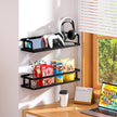 PUSDON Metal Wall Hanging Basket 2 Packs DIY Suitable for Multiple Scenes - Large Black Guardrail