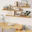 Fun Memories Floating Shelves 55 Inch Long, 8 Deep Floating Shelves for Wall, Large 55 x 8 Display Shelves for Living Room, Kitchen, Wood Deep Wall Shelves for Home Storage, Oak Color, 1 Pack
