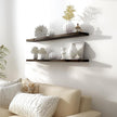 48 Inch Floating Shelves for Wall Rustic Brown Wood Wall Shelves for Bedroom Set of 4