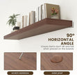 72 Inch Walnut Floating Shelf | 12 Inch Deep Floating Shelves Set of 1 | 72