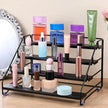 4 Tier Spice Rack for Cabinet, Step Adjustable Spice Shelf, Metal Step Spices Storage Holder with Protection Railing, Seasoning Organizer for Countertop, Cupboard, Pantry