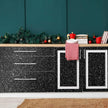 CHIHUT Glitter Black Wallpaper 15.7''x100'' Peel and Stick Wallpaper Self Adhesive Removable Black Glitter Wallpaper Stick and Peel for Bedroom Walls Fabric Contact Paper for Cabinets Drawer Dresser