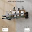 Danpoo Clear Tempered Glass Wall Shelf, Wall-Mounted Organizer for Bathroom, Kitchen(Matte Black)