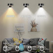 Wireless Battery Operated Painting Light with Remote Control,3 Lighting Modes Magnetic Led Art Display Light for Picture Frame, Dimmable and Timer, Wall Decor Display Light 6Pack White