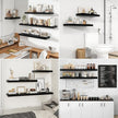 RICHFOCUS 48Inch Floating Shelves for Wall 2 Pack Shelves for Bedroom|Kitchen|Bathroom Wall Mounted Rustic Wood Floating Shelf with Invisible Brackets for Books|Storage|Decor, Black