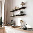 48 Inch Brown Wood Floating Shelves for Wall Rustic Wall Shelf for Bedroom Living Room Set of 4