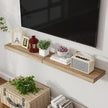 Axeman Floating Shelves, 2 Pack 8 Inch Deep Modern Solid Wood Wall Shelves for Storage, Wall Mounted Display Shelving with Invisible Heavy-Duty Metal Bracket, 24