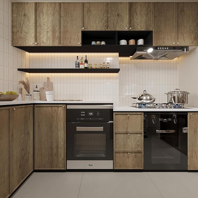 BOMENG 31.5x197in Extra Wide Dark Brown Wood Grain Contact Paper Peel and Stick Wallpaper Self Adhesive Matte Textured Wood Stick Paper Removable Waterproof for Cabinets Shelves Laminate Sheets