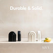 Concrete Book Ends for Shelves [Heavy Duty BOOKENDS] - Bookends Decorative for Heavy Books - Modern Trendy Book Ends - Book Stopper for Shelves - Book Holders for Shelves (White Bookends)