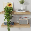Axeman Floating Shelves, 2 Pack 8 Inch Deep Modern Solid Wood Wall Shelves for Storage, Wall Mounted Display Shelving with Invisible Heavy-Duty Metal Bracket, 24