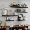 Fun Memories Floating Shelves 40 Inch Long, 9.3 Inch Deep Classic Crown Molding Floating Shelves for Wall, Rustic Wooden Shelves for Wall Decor Bathroom, Kitchen, Office, (Black, 1Pack)