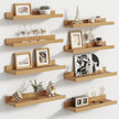 Floating Picture Ledge Shelves Set of 8, 16 Inch Shelves with Lip - Large Nursery Book Shelf for Toys Storage, Kids Bookshelf, Living Room, Bedroom Decor Frames