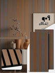 Mollywell Wood Panels for Wall, Time-Saving Installation, Versatile Wood Slat Wall Decor, Enhanced Acoustic & Sound Proof Fluted Design for Home & Office, 2 Pcs Teak, 47.2x23.6 Inch