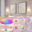 Battery Operated Wall Sconce Set of 2, Wireless Dimmable Battery Powered Wall Lamp with Remote Control,battery Wall Light with White Fabric Shade for Bedroom,Easy To Install,3 Color Temp Bulb Included