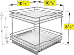 LYNK PROFESSIONAL® Pull Out Spice Rack Organizer for Inside Kitchen Cabinets - 10-3/8 inch Wide - Slide Out Drawer – Chrome Sliding Spice Organization for cabinet - Spice Racks - 2 Tier