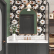 Daisy Floral Wallpaper Peel and Stick Boho Wallpaper for Countertop 17.5in x 393in Vintage Contact Paper Vinyl Waterproof Self-Adhesive Dark Black Modern Wall Paper for Bedroom Walls Drawer Bathroom