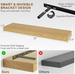 Fun Memories Floating Shelves for Wall, 32Inch Floating Shelves Set of 2, Hanging Shelf with Invisible Brackets, Wood Shelves for Living Room, Bedroom, Kitchen, Oak