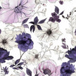 Watercolor Floral Peel and Stick Wallpaper,Purple/White/Pink Flower Contact Paper, Botanical Wall Paper Self Adhesive Removable Waterproof for Bedroom Shelves Cabinet Drawer Table Decor 17.5